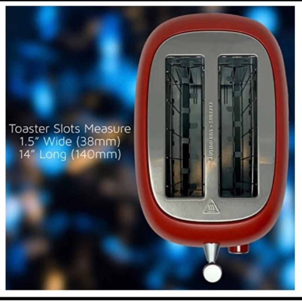 Rae Dunn 2-Slice Toaster "Believe" Rounded Retro Red Stainless Holiday Christmas - Picture 5 of 11
